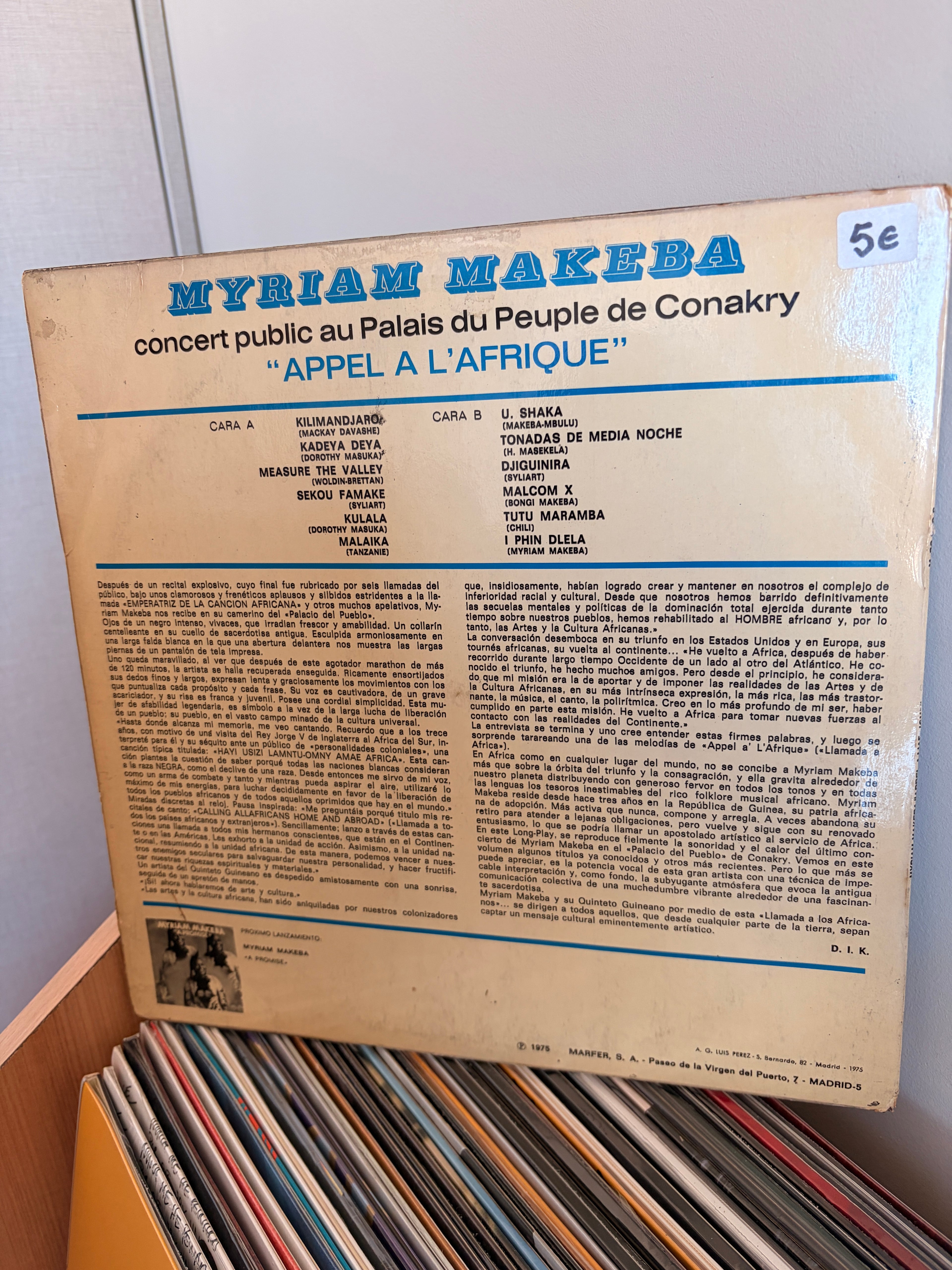 MYRIAM MAKEBA Appel a l`afrique