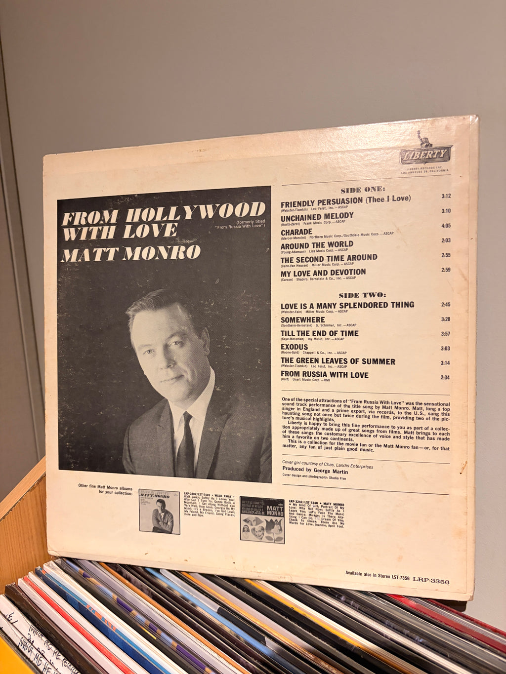 MATT MONRO From hollywood with love