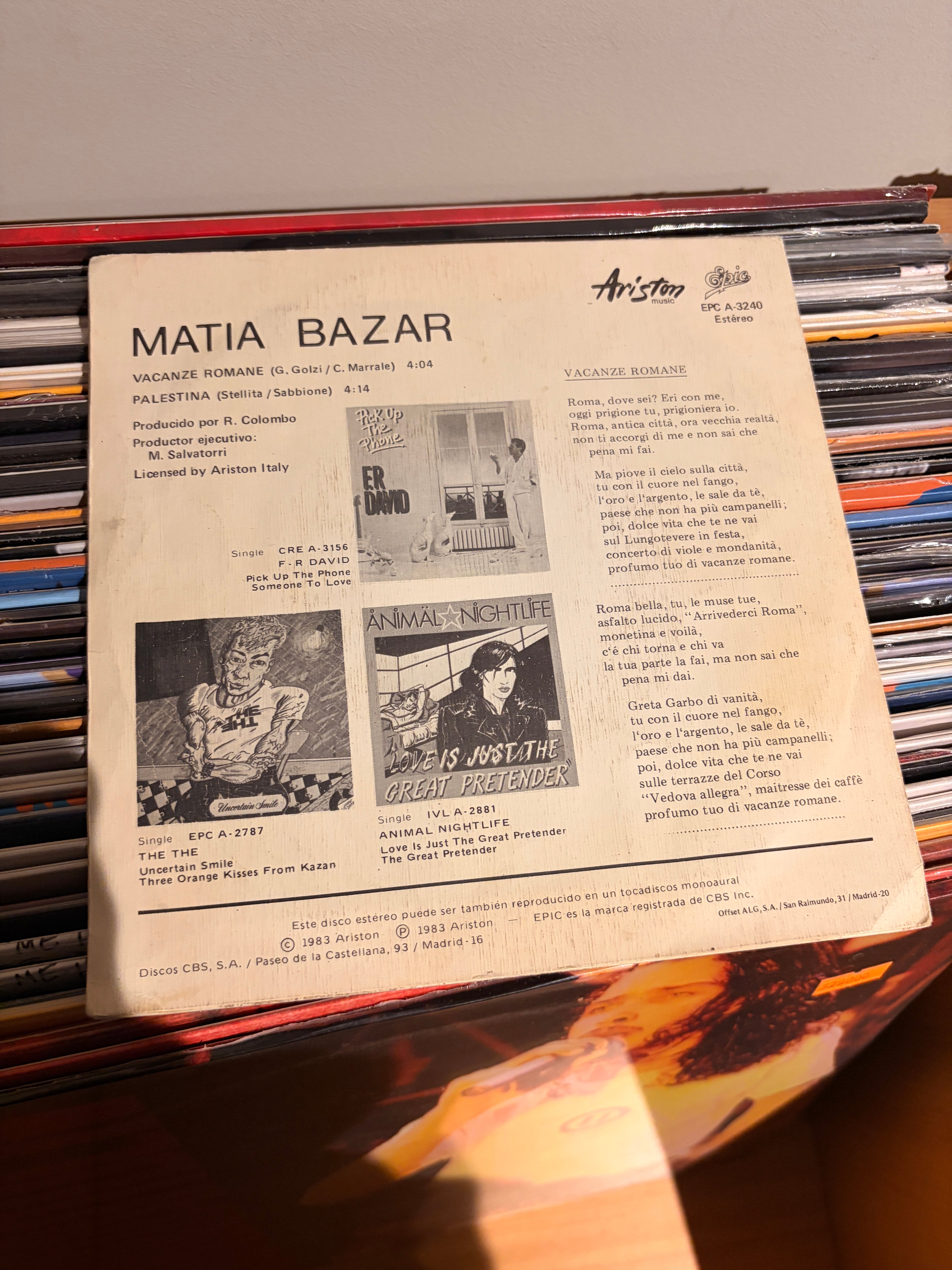 MATIA BAZAR Vecanze Romane