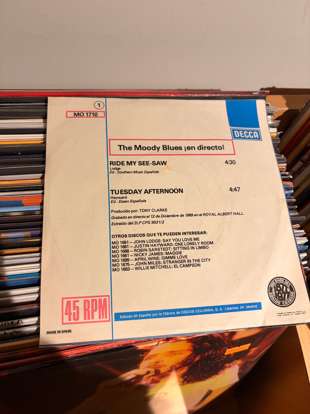 THE MOODY BLUES Ride my see-saw / Tuesday afternoon