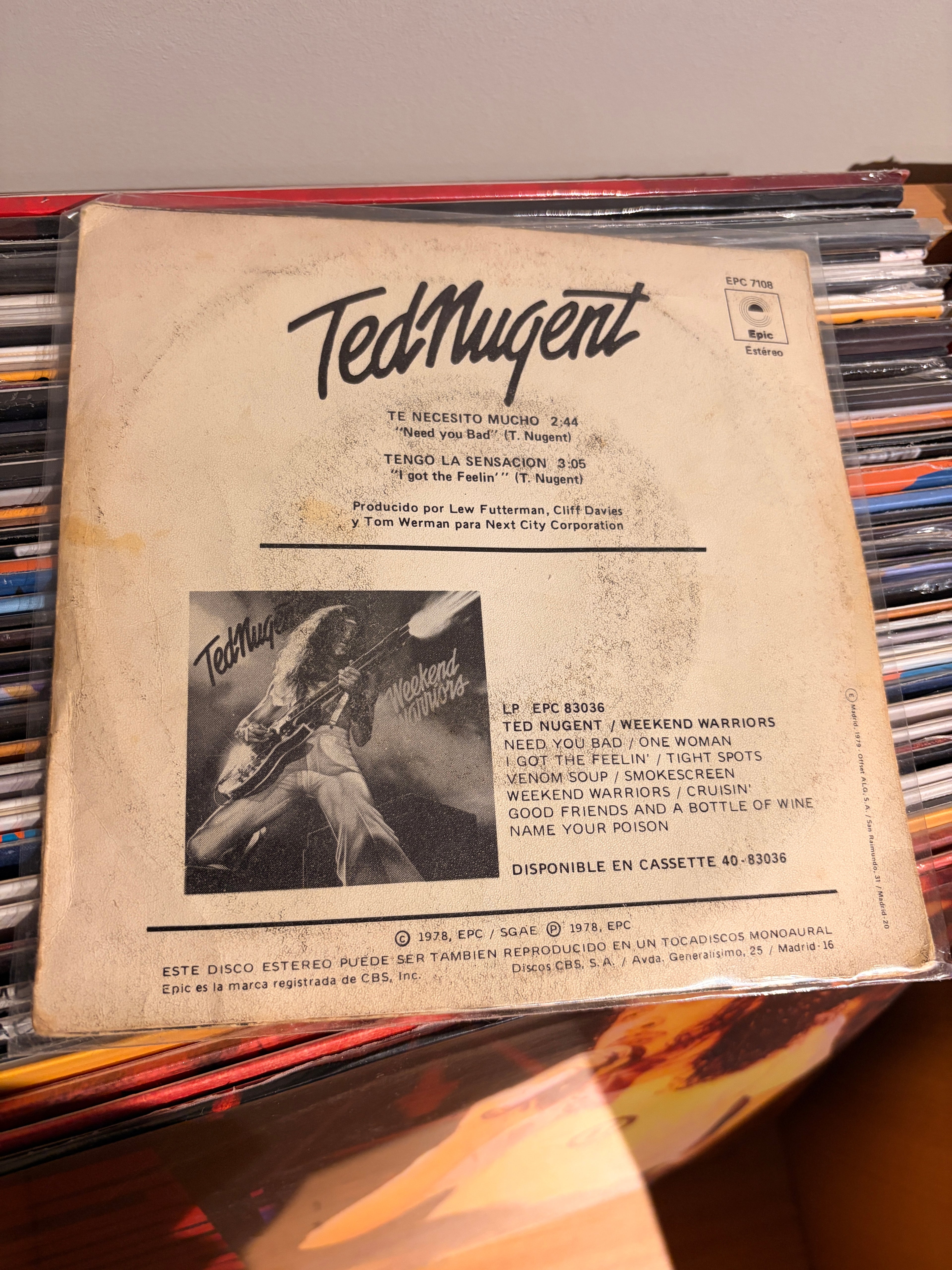 TED NUGENT Te necesito mucho / Tengo la sensacion